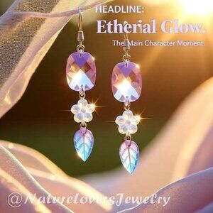 Instagram Ready! Breathtakingly Beautiful! Romantic XLong Flower Dangle Earrings